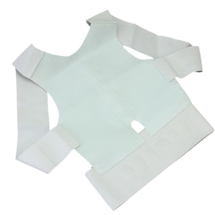 Ajustable Ceinture Correcteur Posture Dos Support Therapie Magnétique Blanc