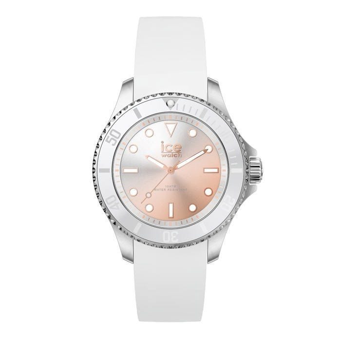 Montre bracelet Ice-watch - 020369 - Ice Steel Sunset Pink - Montre Argent pour Femme avec Bracelet en Silicone - (Small)