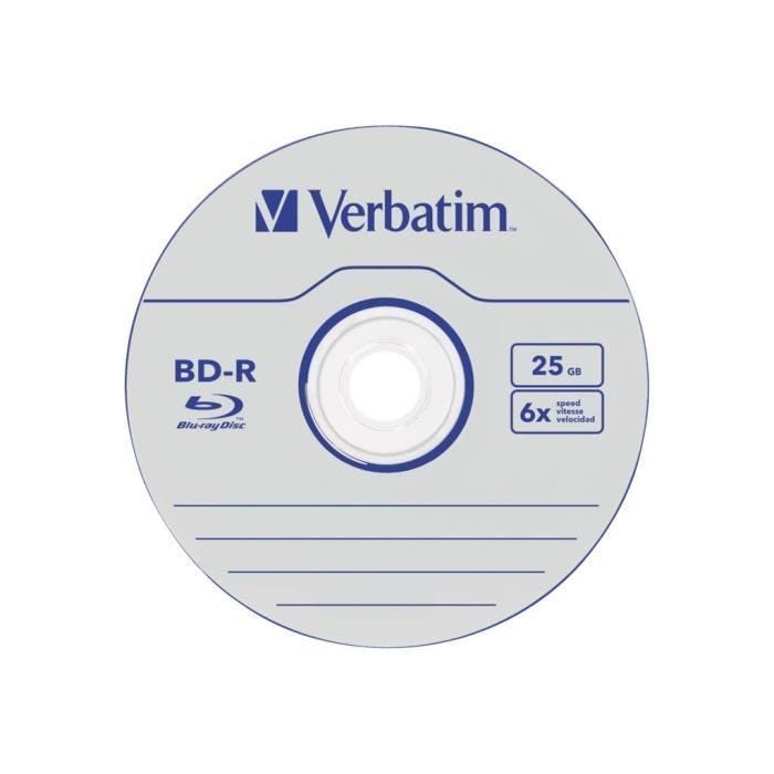 Disques BD-R VERBATIM - 50 supports - 25 Go 6x - spindle