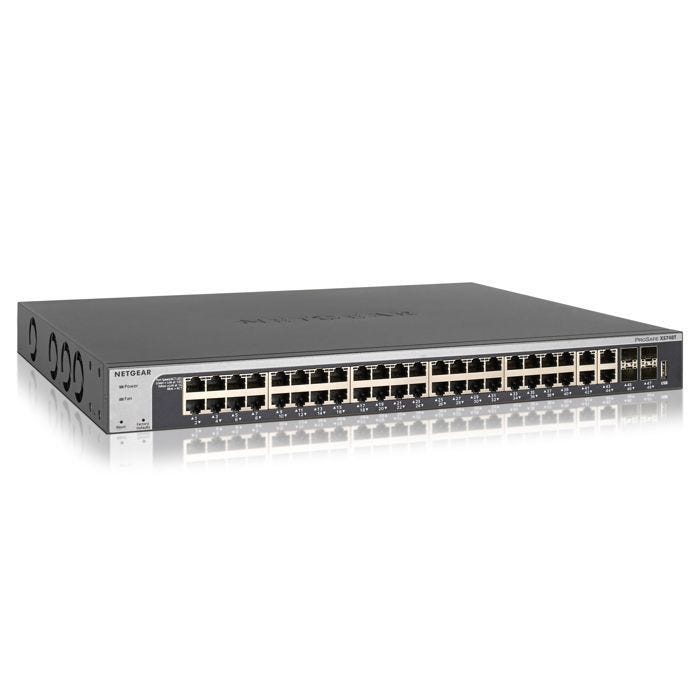 Switch Smart 10 Gigabit - NETGEAR - ProSAFE XS748T - 48 ports RJ45 - 4 ports SFP+ - Web manageable