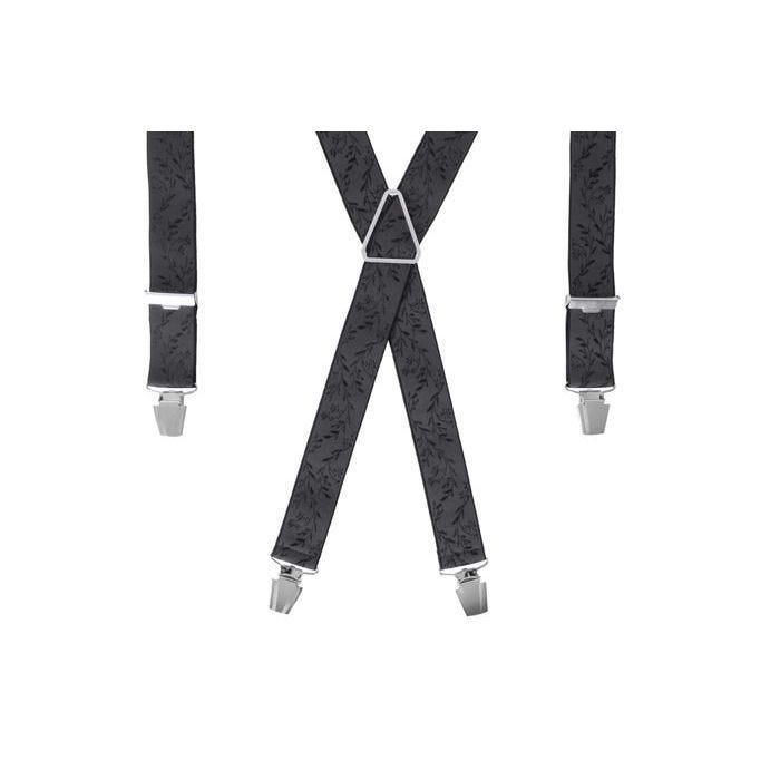 Bretelles - GASPARD - Larges - Fantaisie Noir subtil - Taille ajustable jusqu'à 130 cm - Artisanales en France