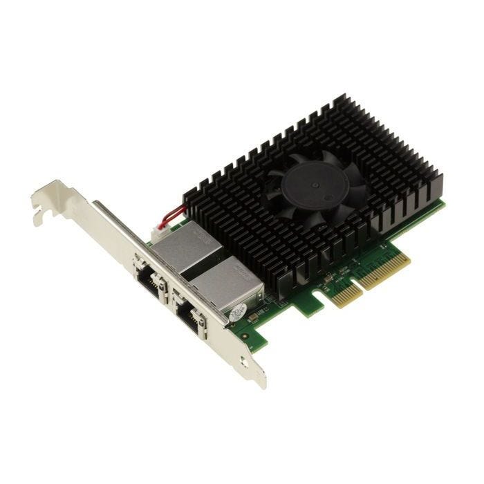 Carte réseau PCIe 3.0 x4 Dual 10 Gigabit Ethernet - 2 ports RJ45 10G Dual Chipset Aquantia AQtion AQC107S avec pont ASM1812