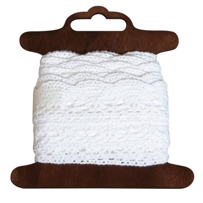 Ruban dentelle - Blanc - Grand motif