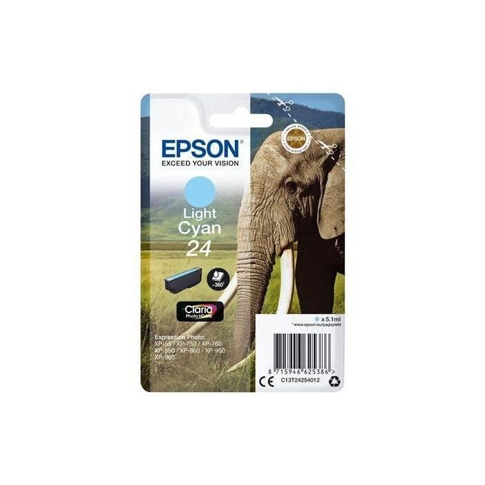 EPSON Cartouche d'encre T2425 Cyan clair - Eléphant (C13T24254012)