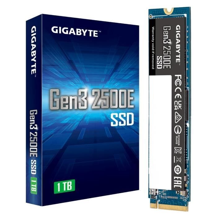 SSD Gigabyte Gen3 2500E - 1 To - PCI-Express 3.0 x4, NVMe 1.3 - M.2 2280