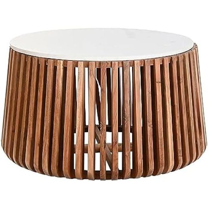 Table Basse - DKD Home Decor - Multicolore - Bois de Mangue - Aluminium - Marbre