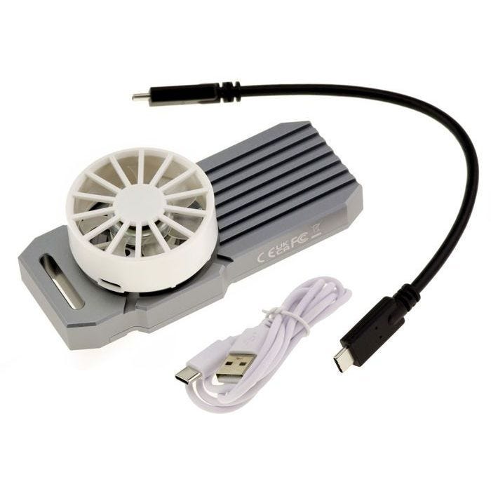 Boitier USB 4.0 Thunderbolt 4 40G pour SSD M2 NVMe. Robuste structure antichocs en aluminium avec ventilateur amovible