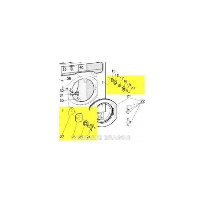 Kit encastrement charnières pour lave-linge ARISTON AWM129EU - Pièce d'origine Constructeur