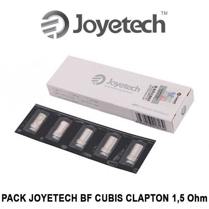 5 résistances JOYETECH BF CUBIS CLAPTON de 1,5 Ohm (TC et TCR) pour clearomiseurs Joyetech CUBIS. Certifié AUTHENTIQUE