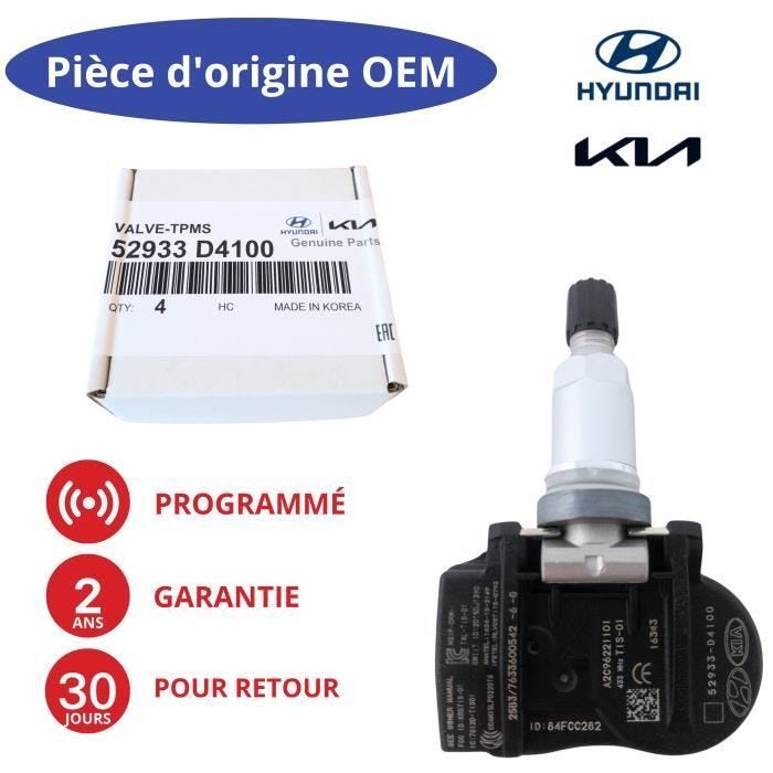 Capteur de pression des pneus TPMS programmé Valve roue KIA Niro Optima IV Soul EV II III Sportage IV 52933-D4100 52933-D9100