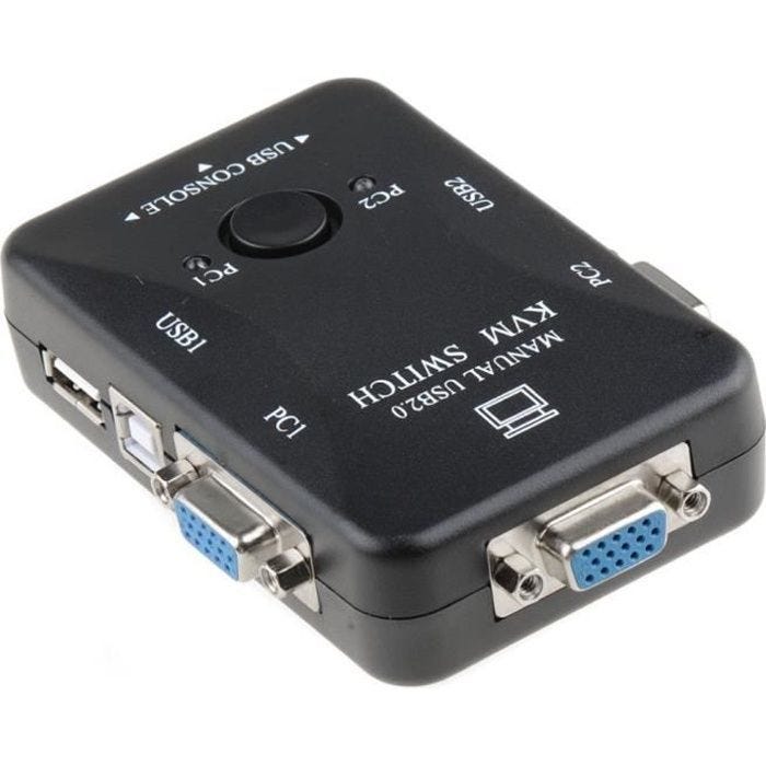 Boitier de Partage Clavier, Souris, Ecran (KVM SWITCH) //// USB //// - 2 ports - MANUEL
