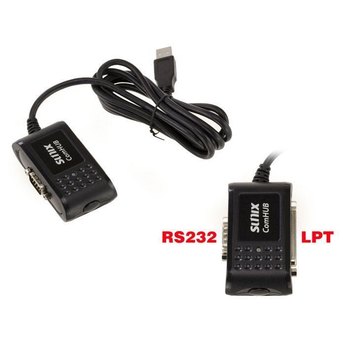 Convertisseur industriel USB vers série COM RS232 DB9 et parallèle LPT DB25. SUNIX UTM1925C avec Chipset Prolific PL2303HXD