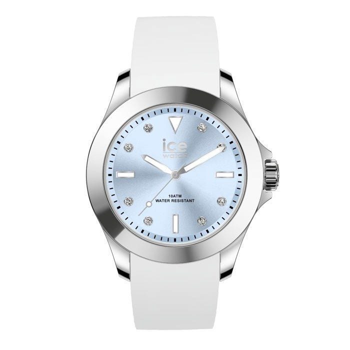 Montre bracelet Ice-watch - 020380 - ICE steel White Pastel - Montre Blanche pour Femme avec Bracelet en Silicone (Medium)