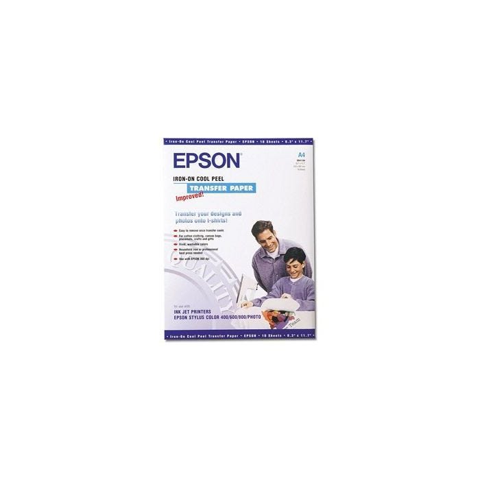 Papier transfert - EPSON - 10F - Couleur blanche - Idéal pour impression textile - 10 feuilles