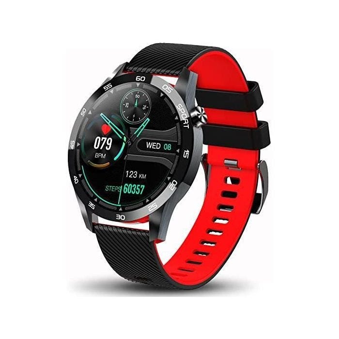 Montre Connecté Sport 1,5'' Tension Pression Cardio Podomètre Sommeil Rouge YONIS