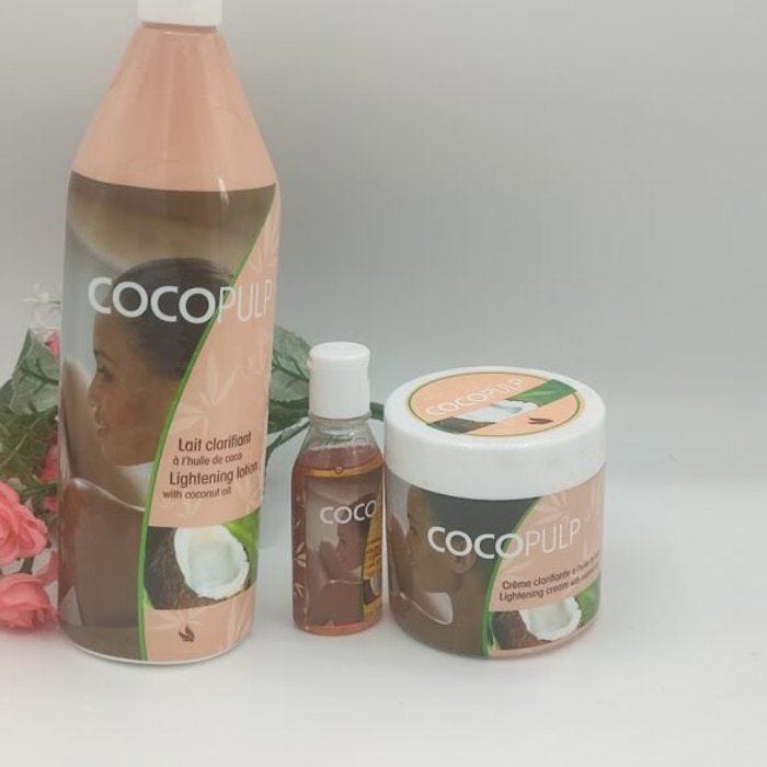 cocopulp lait, pot de creme concentré 150ml et l'hule