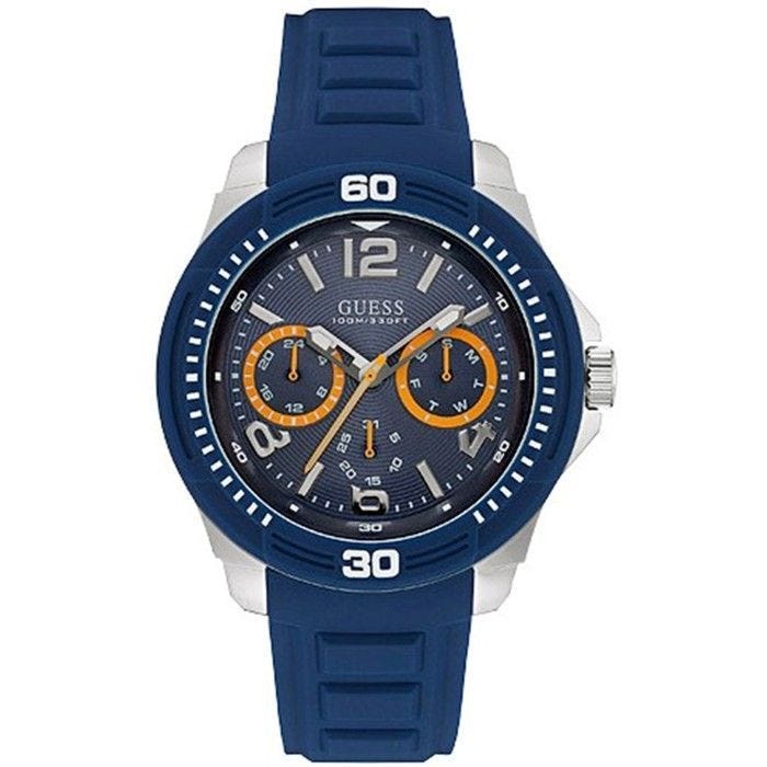 Montre - Guess - Tread - Silicone bleu - Étanchéité 10 ATM - Cadran analogique bleu