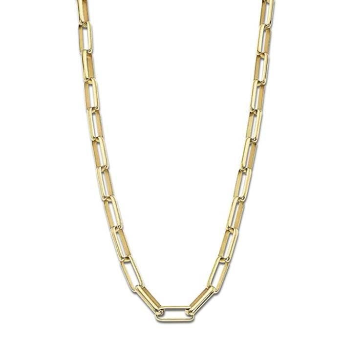 Chaine femme - LOTUS - Acier doré - Maille allongée - Couleur jaune - Adulte