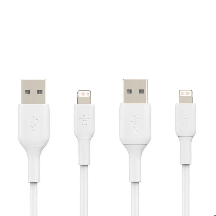 Câble Lightning - Belkin - USB-A vers Lightning - Certifié MFi - Recharge et synchronisation - Blanc