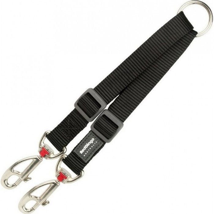 Coupleur pour laisse de chien - Red Dingo - Noir - Réglable - 2 x 25-34 cm - Accessoire pour chien