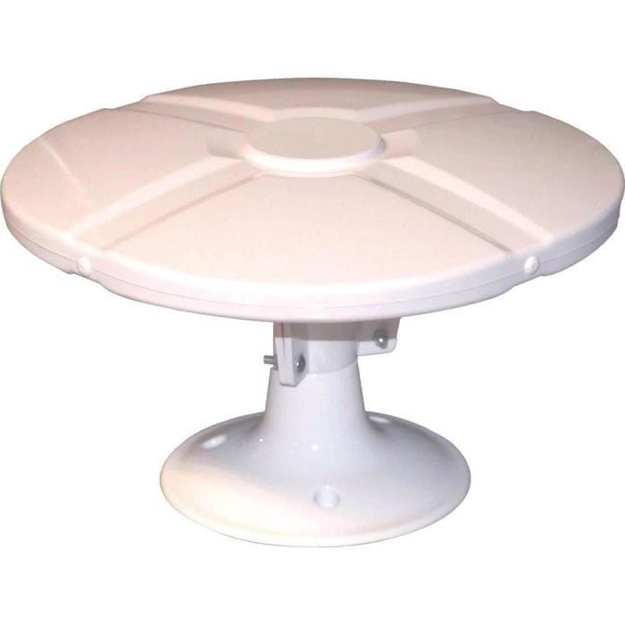 High-Tech 240010 Antenne TV TNT Extérieure Omnidirectionnelle + Amplificateur Blanc