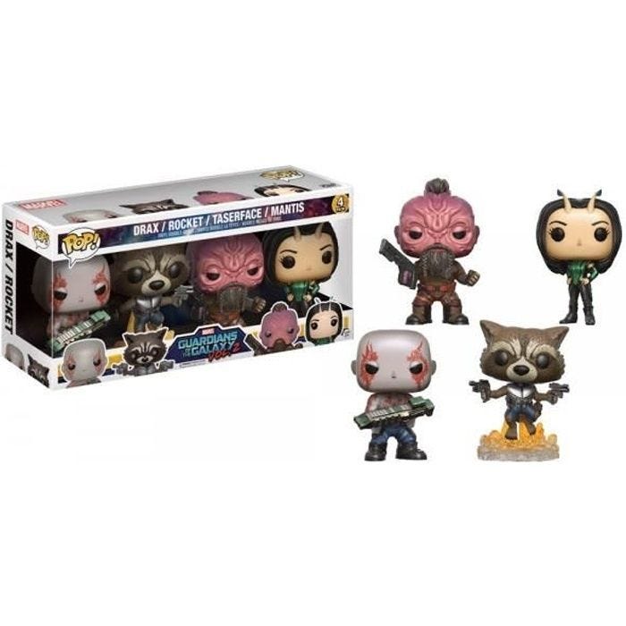 Figurine Funko Pop! Gardiens de la Galaxie Vol 2 - Pack de 4 figurines - Drax, Mantis, Rocket et Taserface