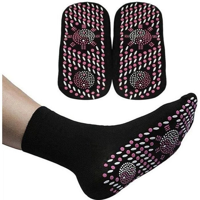 UMIWE 1 Paire Chaussettes thérapie magnétique pour santé Chaussettes auto-chauffantes Noir