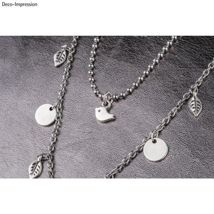 Mini-pendentif en métal Oiseau, argent, 8x5mm, sct.-LS 6pces
