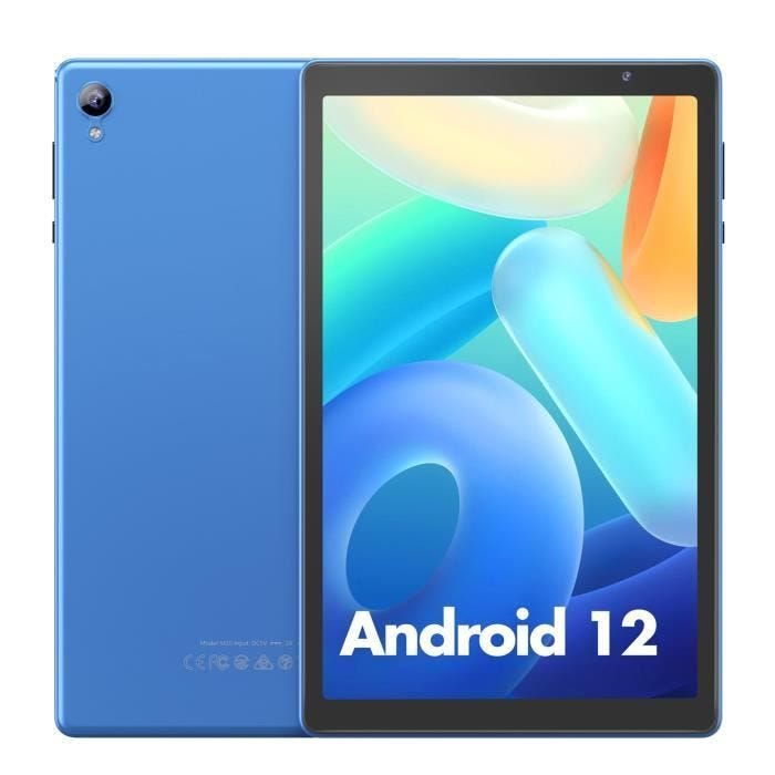 Tablette Android 12 Quad Core 10 pouces WiFi Bluetooth 2GB + 32GB + SD 32Go Bleu YONIS