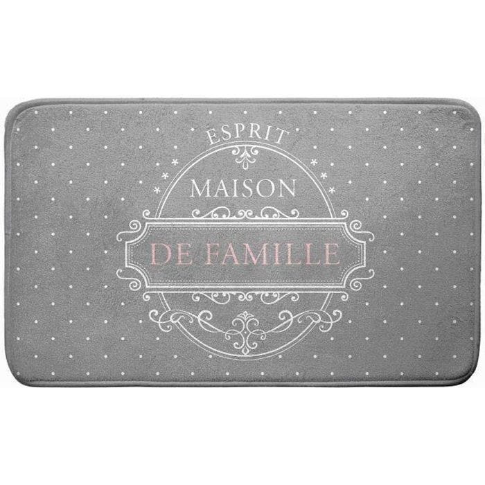 Tapis de bain - Maison de Famille - Des. Place - Microfibre - Gris