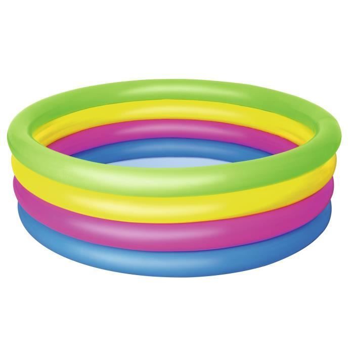 Piscine Arc en Ciel 4 boudins - BESTWAY - Ø 157 x H 46 cm - Enfant - PVC - Rond