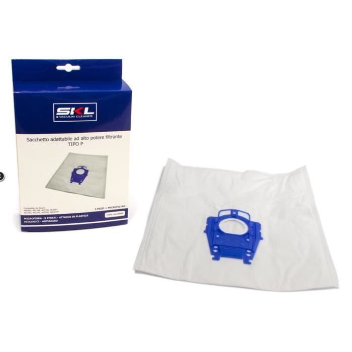 Sacs pour Aspirateur - BOSCH, SIEMENS - Type P - 5 Sacs + 1 Micro Filtre - Compatible avec plusieurs modèles