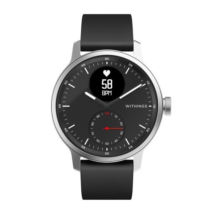 Montre connectée santé Scanwatch 42mm NOIR - ECG - Tracker d'activité avec GPS connecté, moniteur de fréquence cardiaque & sommeil