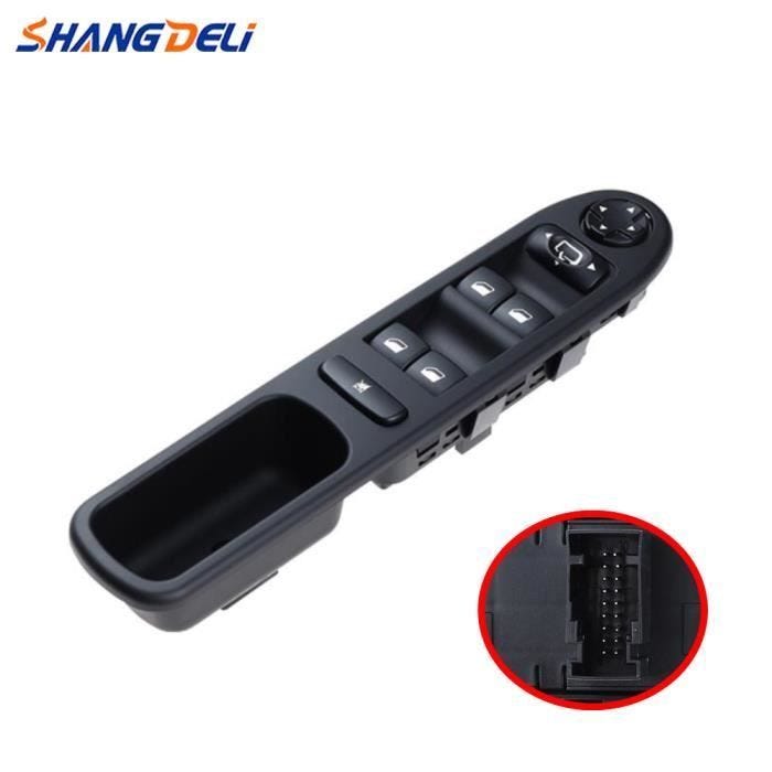 Interrupteur commande leve vitre électrique, bouton de lève vitre avant gauche pour Peugeot 207 2006 2013 201