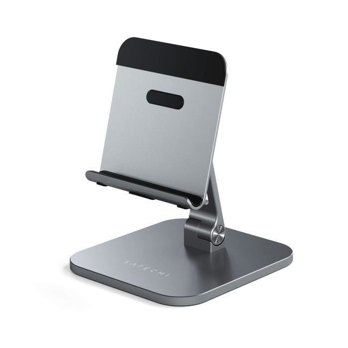 Support bureau pour Tablette - SATECHI - Ajustable et Pliable - Aluminium - 4 à 13 pouces - Gris sidéral