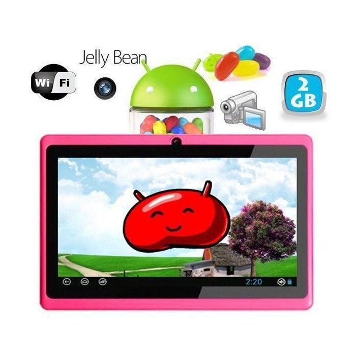 Tablette Tactile 7 Pouces Multi Touch Android 4.1 Google Play Wifi 3D Rose Plastique +SD 4Go YONIS