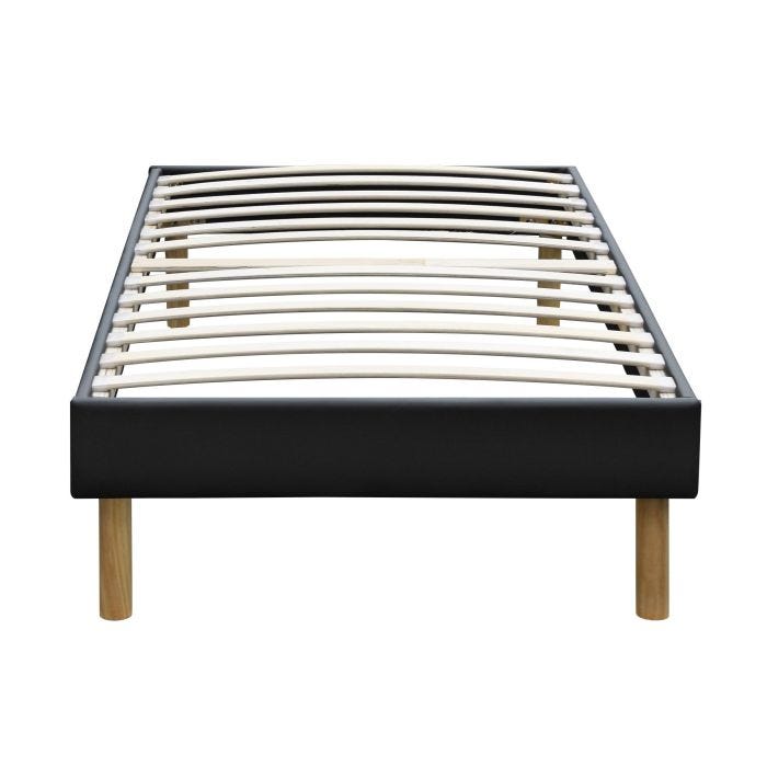 Sommier Tapissier - - gregory - 2 x 13 lattes en placage multiplis Peuplier - Noir - 120x200 cm