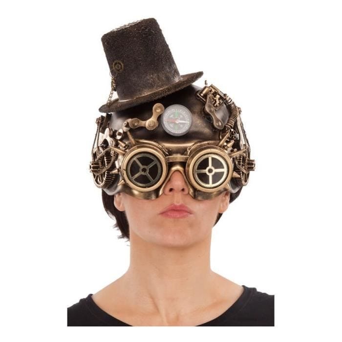 Masque Steampunk Marron - DisfraZZes - Mixte - Adulte - Intérieur