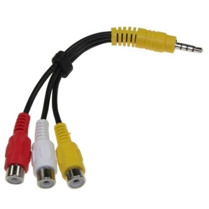Câble Stereo RCA - YWR - Compatible TV LG - Noir - Jaune, Blanc, Rouge - Audio