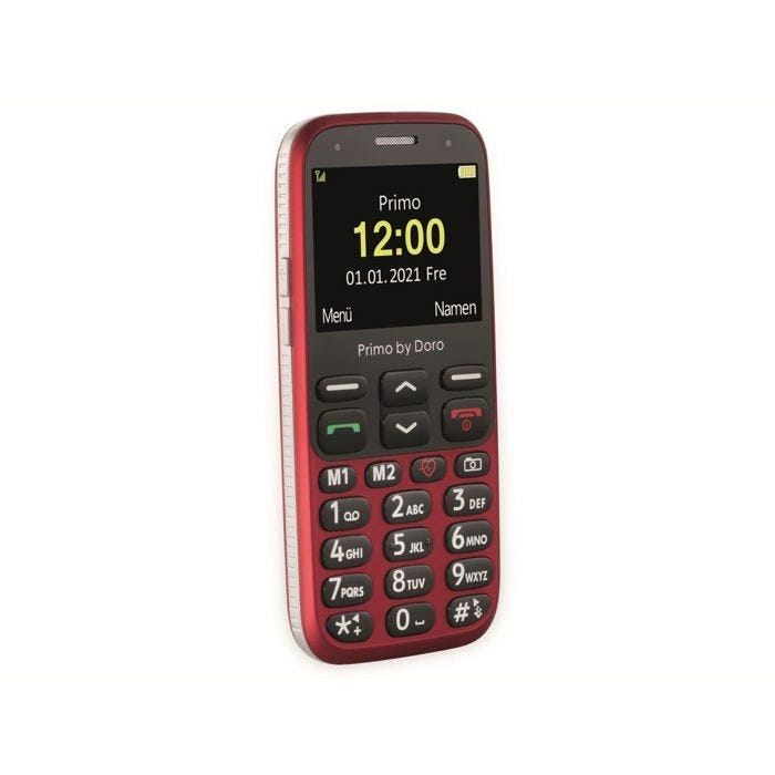 Téléphone portable pour séniors Primo 368 - DORO - Rouge - Touche SOS