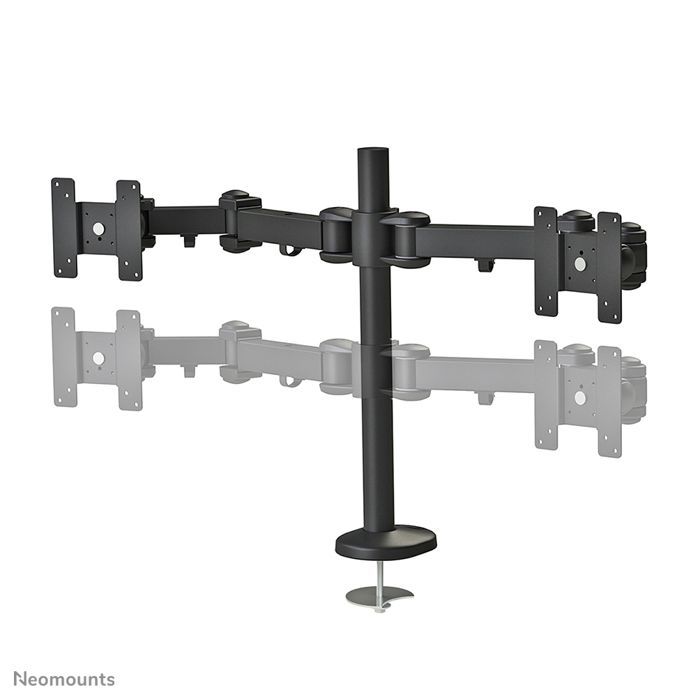 Support de montage sur bureau - NewStar - FPMA-D960DG - Pour 2 écrans LCD - Inclinaison et rotation - Noir