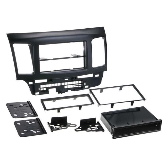 Adaptateur de façade 2-DIN ACV pour Mitsubishi Lancer 2007 avec vide poche - Noir