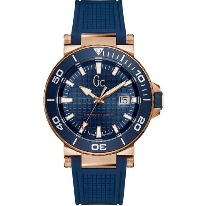 Montre - Gc - Y36004G7 - 44mm - Quartz - Bracelet Caoutchouc Bleu