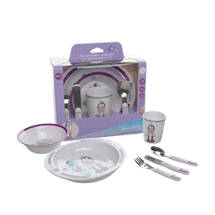 Thermobaby Coffret Mélamine/Couverts Inox Petit Monstre - 2163644