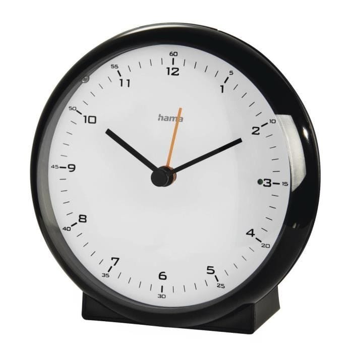 Réveil radio-piloté Elegance Pro, sans tic-tac, noir