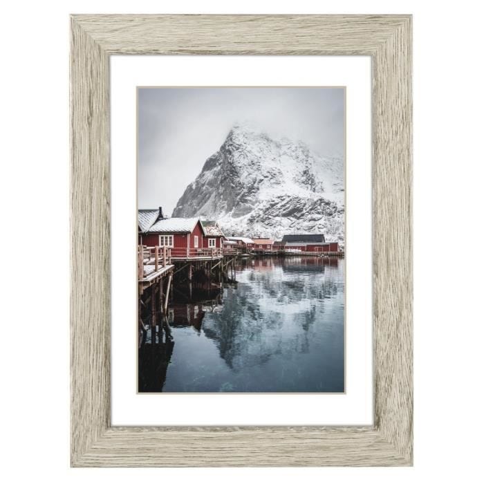 Cadre photo en bois "Oslo", pin gris, 40 x 50 cm