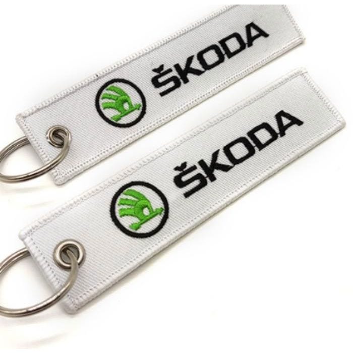 2pcs Porte-clés de remplacement -Skoda - Pendentif porte - clés brodé pour voiture Skoda