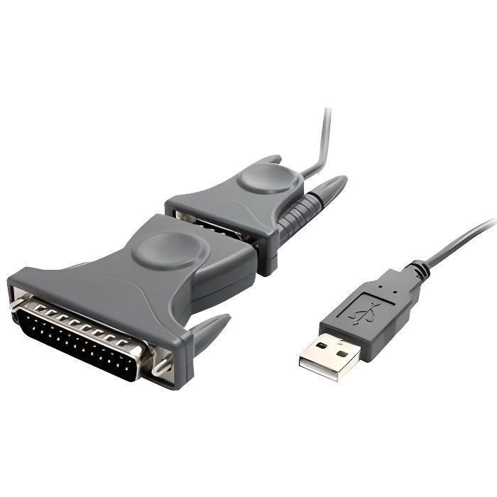 Adaptateur USB vers Port Série DB9/DB25 - STARTECH - 0.9m - Plug-and-play - Garantie 2 ans - Gris