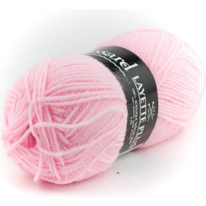 Laine Layette - Plassard - Pelote Plus 377 Rose - Acrylique - Fabriqué en Roumanie