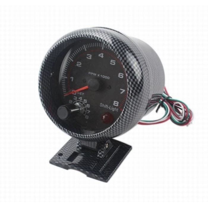 petit compte tours 3,5 tour carbone avec shift light 4 6 8
